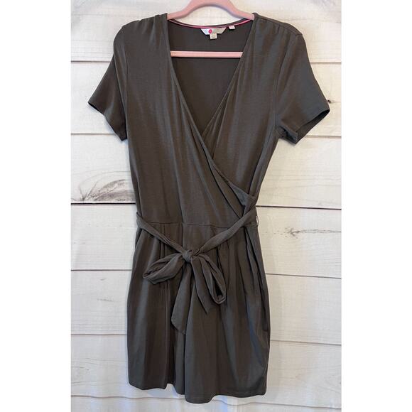 Boden Romper Size 6T Olive Green Tie Waist Perf for Fall Comfy Easy - Picture 1 of 6